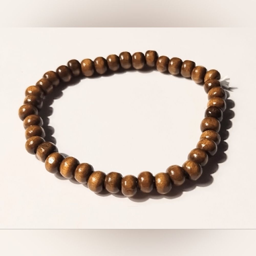 Men's bracelet‎ beaded beads brown new d44